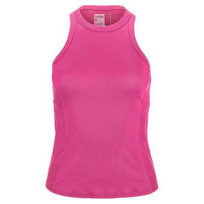 Women's One Love Rib Tennis Tank Womens Apparel LUCKY IN LOVE Pink XS