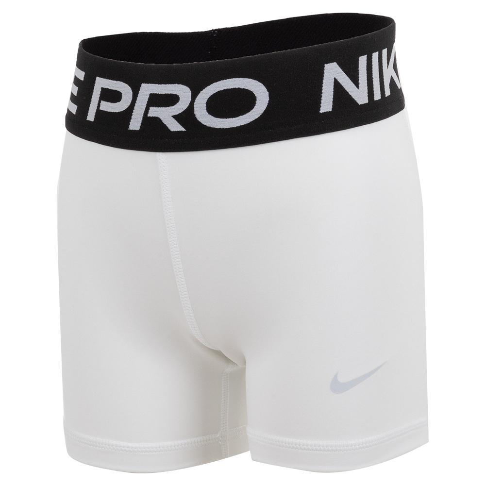 Girls' Pro Training Shorts White and Pure Platinum Training NIKE