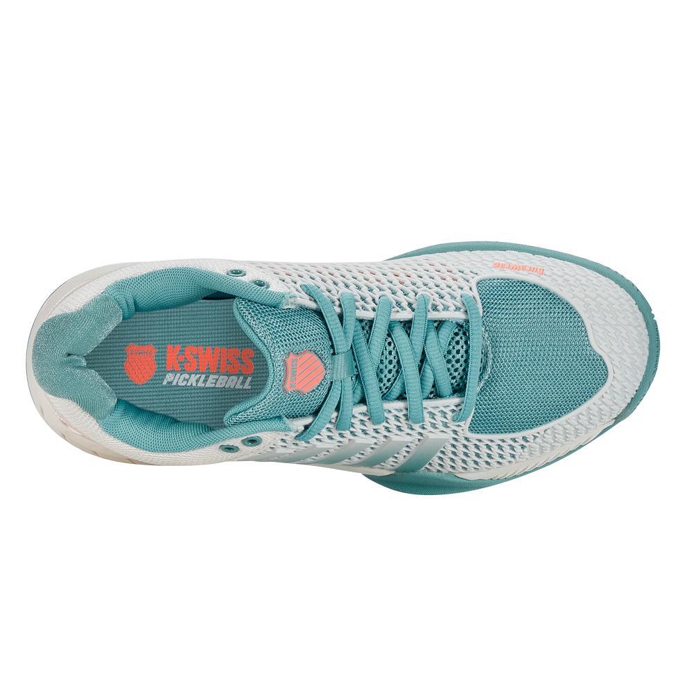 Women's Express Light Pickleball Shoes Blanc de Blanc and Nile Blue Womens Shoes K-SWISS