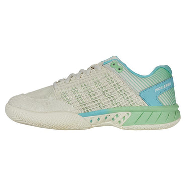 Women`s Express Light Pickleball Shoes Egret and Patina Green K-SWISS