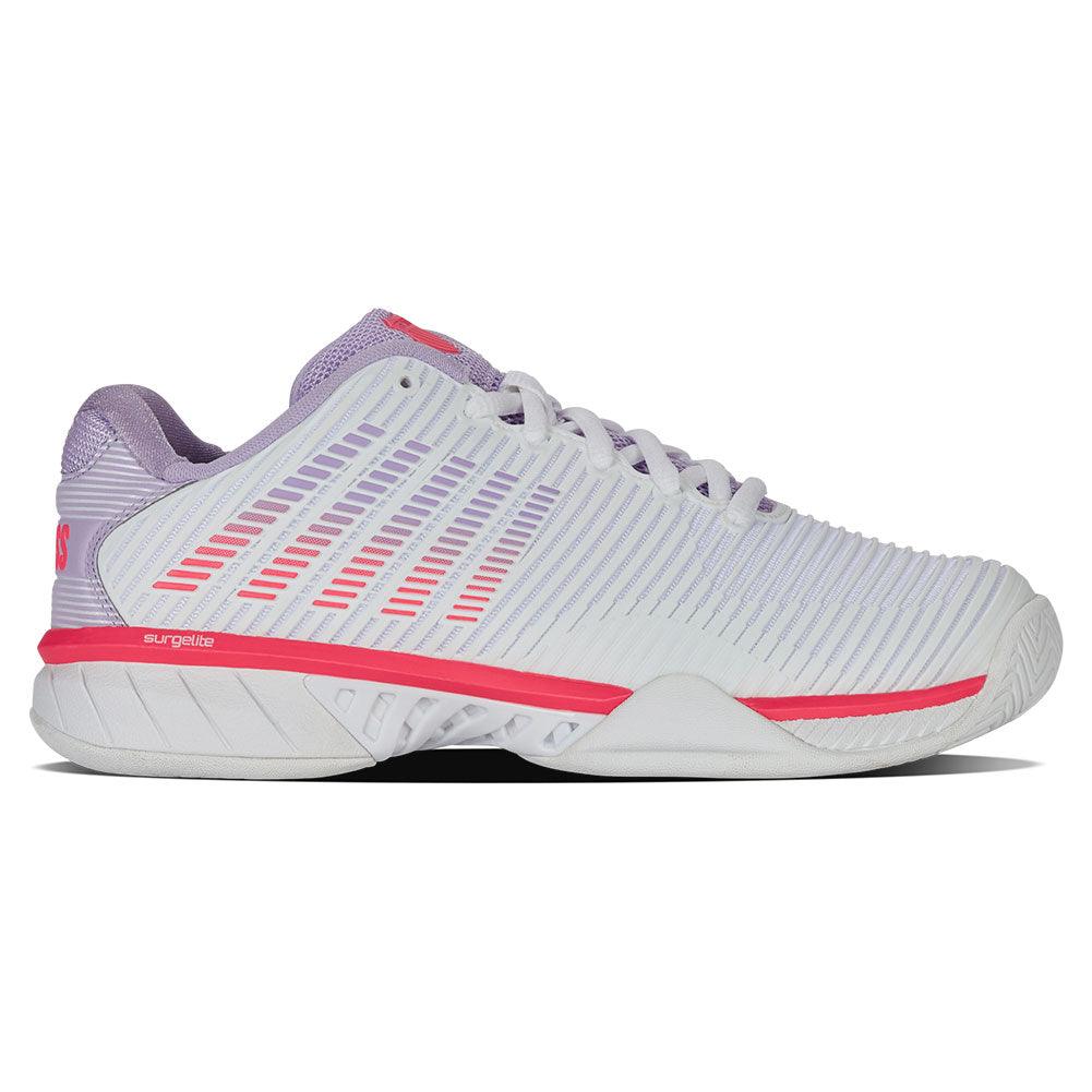 Women`s Hypercourt Express 2 Wide Tennis Shoes White and Orchid Petal K-SWISS