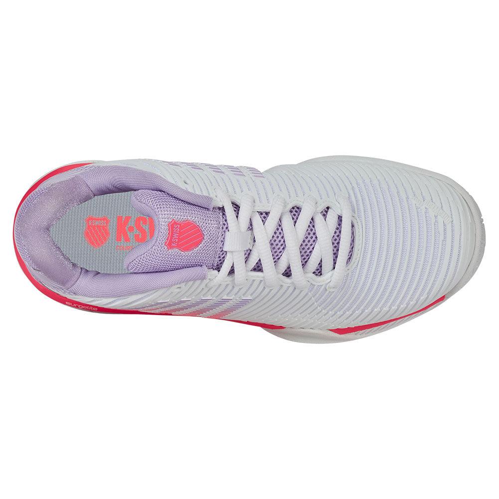 Women`s Hypercourt Express 2 Wide Tennis Shoes White and Orchid Petal K-SWISS