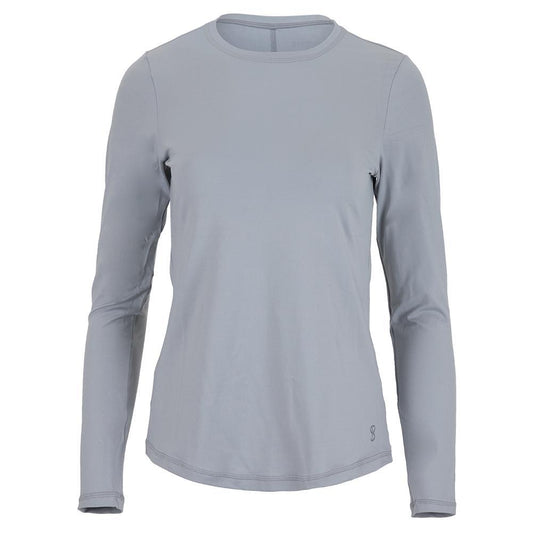 Women's UV Long Sleeve Tennis Top Stone Womens Apparel SOFIBELLA Tan XS