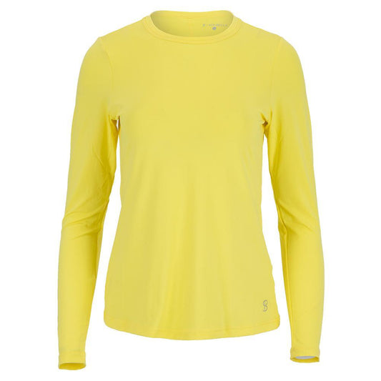 Women's UV Long Sleeve Tennis Top Sunshine Womens Apparel SOFIBELLA Yellow XS