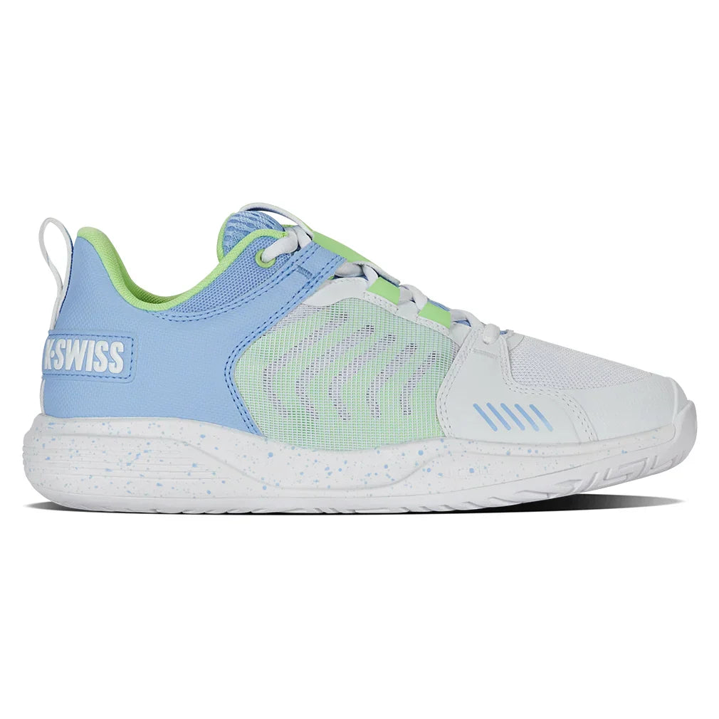 Women`s Ultrashot Team Tennis Shoes White and Dutch Canal K-SWISS