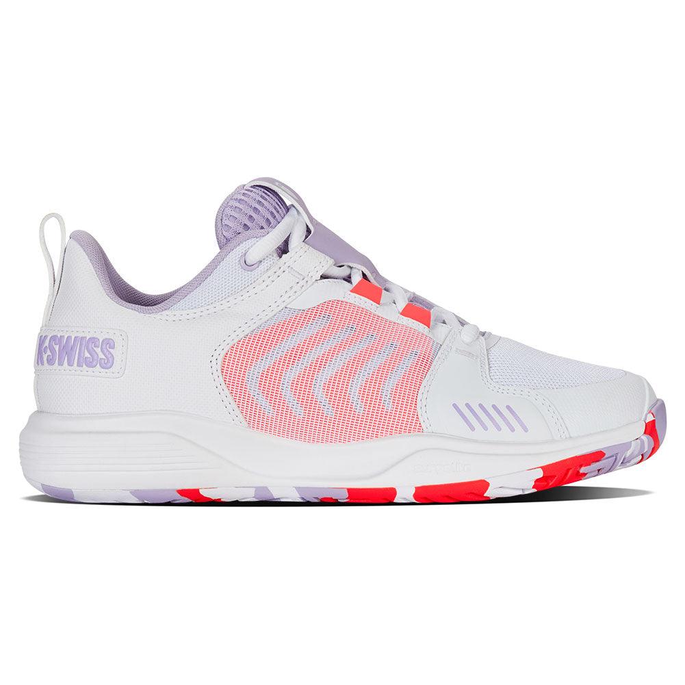 Women`s Ultrashot Team Tennis Shoes White and Orchid Petal K-SWISS
