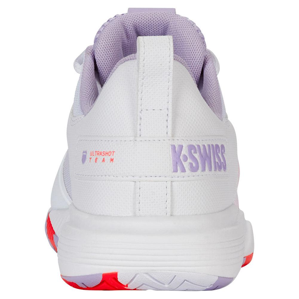 Women`s Ultrashot Team Tennis Shoes White and Orchid Petal K-SWISS