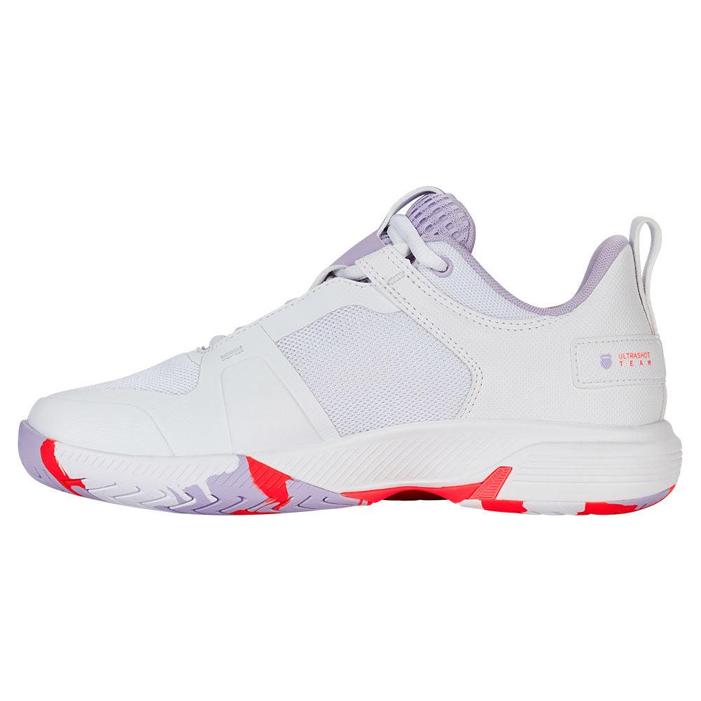 Women`s Ultrashot Team Tennis Shoes White and Orchid Petal K-SWISS