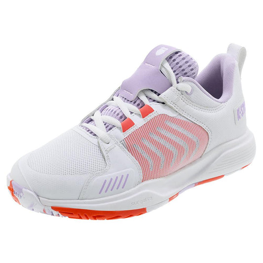 Women`s Ultrashot Team Tennis Shoes White and Orchid Petal K-SWISS 5 White