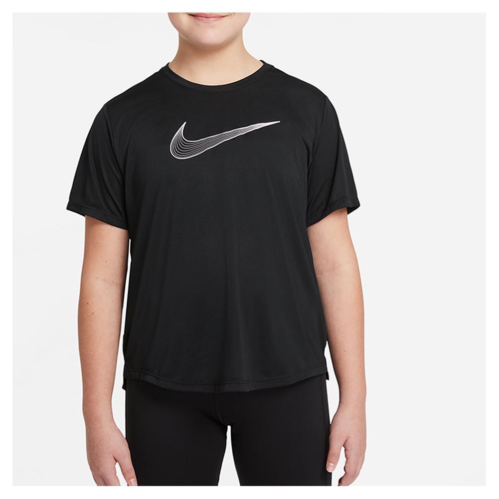 Girls' Dri-FIT One Short-Sleeve Top (Extended Size) Training NIKE White S