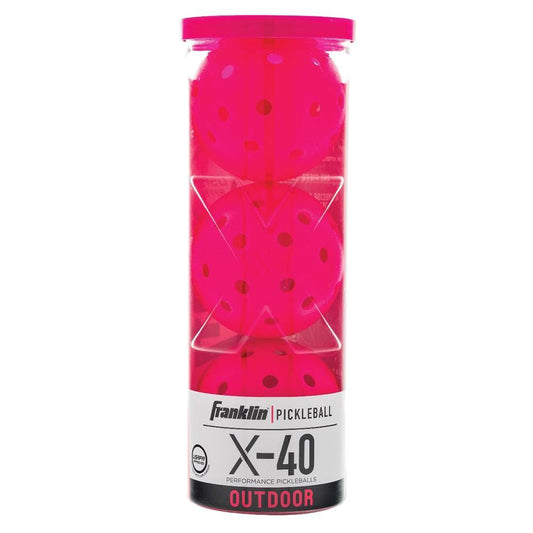 X-40 Outdoor Pickleballs 3 Pack Pink Pickleballs FRANKLIN SPORTS Pink