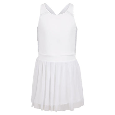 Girls' Game Time Tennis Dress Girls Apparel LUCKY IN LOVE White 2XS