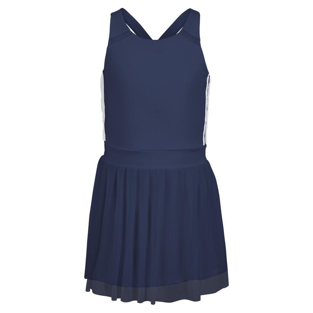 Girls' Game Time Tennis Dress Girls Apparel LUCKY IN LOVE Blue 2XS