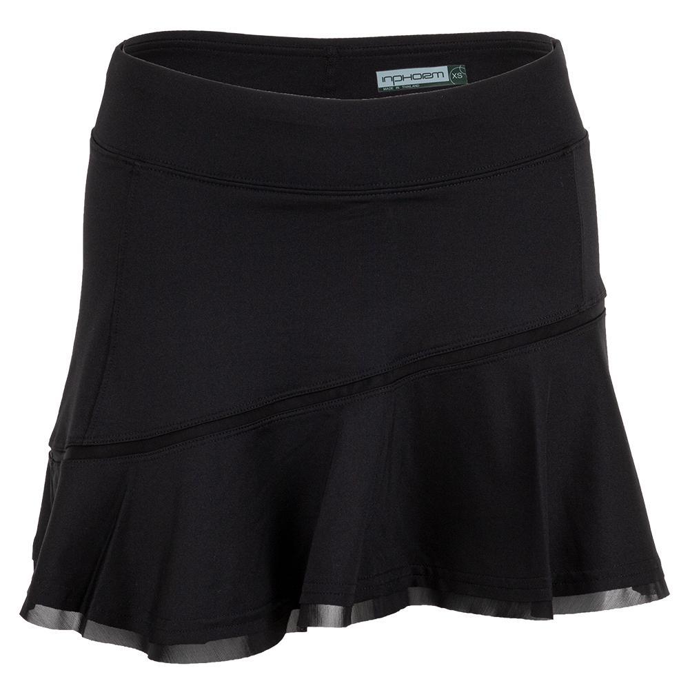 Women's Core Classic 13.5 Inch Flounce Tennis Skort Womens Apparel INPHORM Black XL