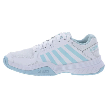 Women's Court Express Pickleball Shoes White and Blue Glow Womens Shoes K-SWISS