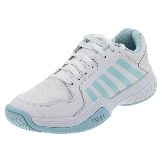 Women's Court Express Pickleball Shoes White and Blue Glow Womens Shoes K-SWISS 5 White