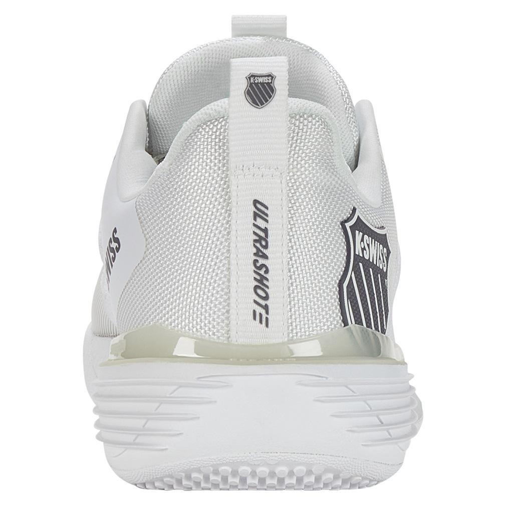 Women's Ultrashot 3 Grass Tennis Shoes White and Steel Gray Womens Shoes K-SWISS