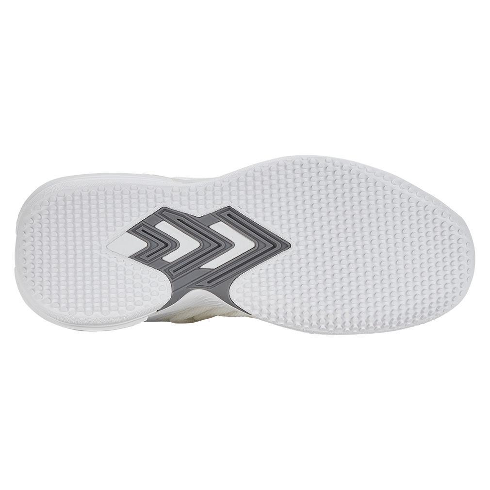 Women's Ultrashot 3 Grass Tennis Shoes White and Steel Gray Womens Shoes K-SWISS