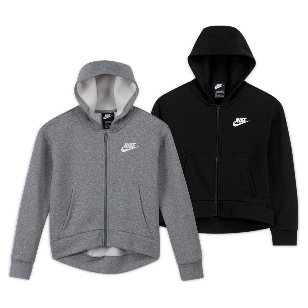 Girls' Sportswear Club Fleece Full-Zip Hoodie Training NIKE