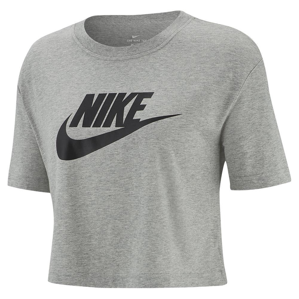 Women's Sportswear Essential Cropped T-Shirt Womens Apparel NIKE Grey L