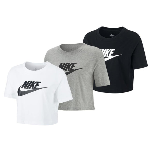 Women's Sportswear Essential Cropped T-Shirt Womens Apparel NIKE Black/White M