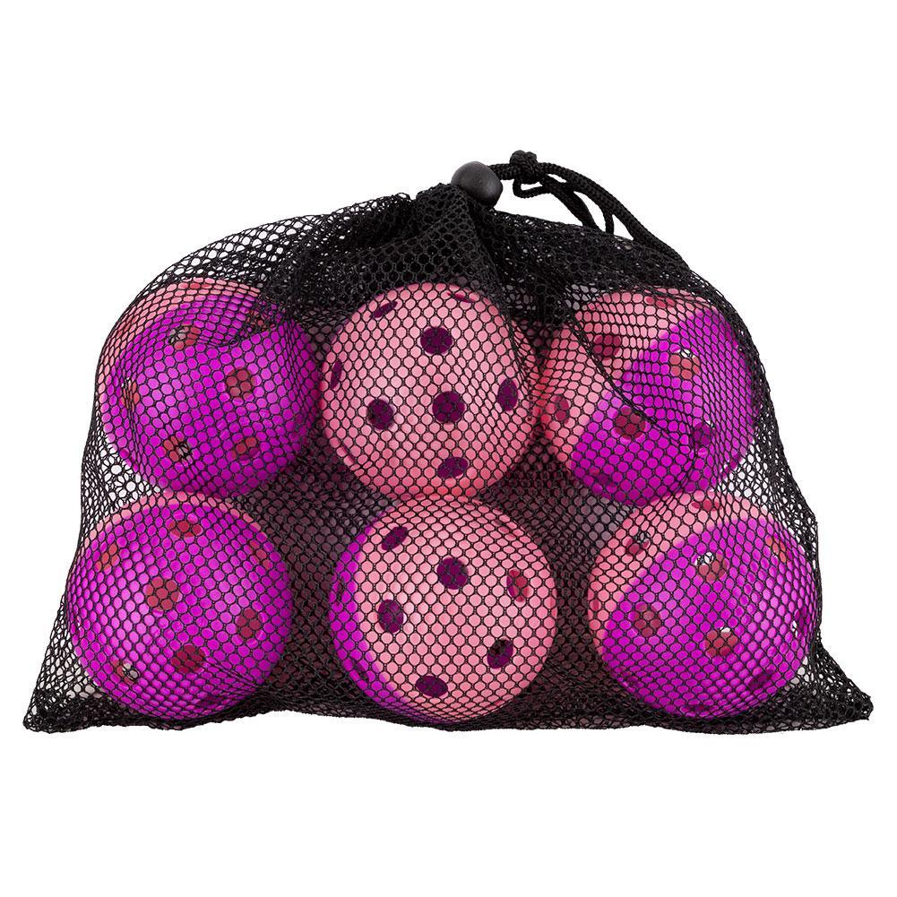 Indoor Pickleball Training Balls Bag of 6 Purple and Pink PICKLEBALLS GAMMA Purple