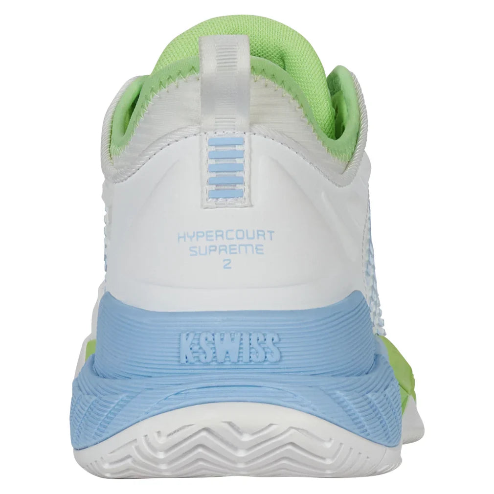 Women`s Hypercourt Supreme 2 Tennis Shoes Lucent White and Dutch Canal K-SWISS