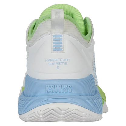 Women`s Hypercourt Supreme 2 Tennis Shoes Lucent White and Dutch Canal K-SWISS