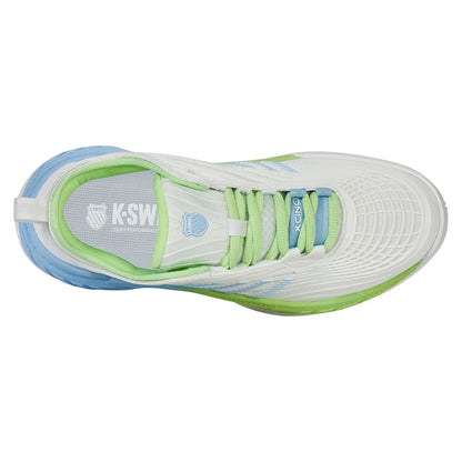 Women`s Hypercourt Supreme 2 Tennis Shoes Lucent White and Dutch Canal K-SWISS
