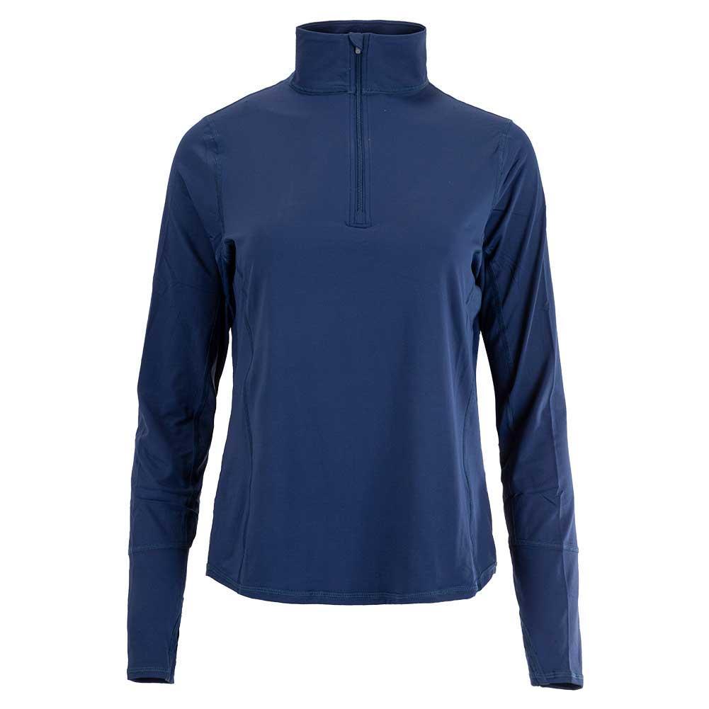 Women's Relaxed Mock Zip Tennis Top Womens Apparel BLOQUV NAVY S