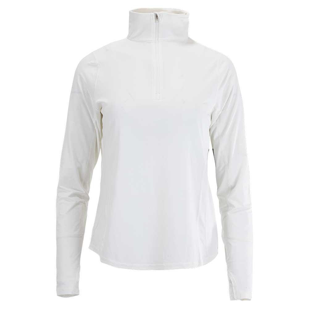 Women's Relaxed Mock Zip Tennis Top Womens Apparel BLOQUV WHITE XS