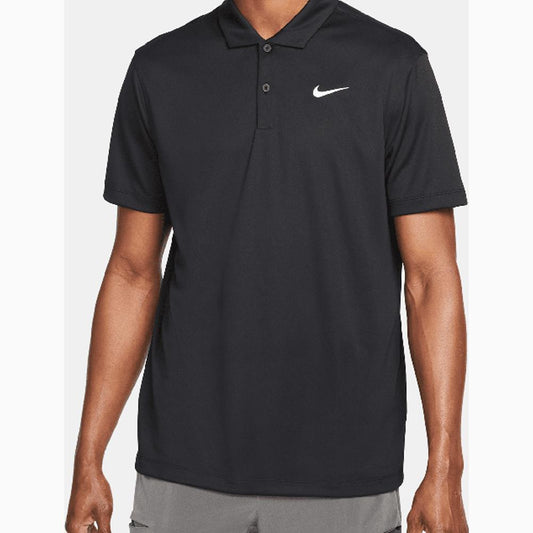 Men's Court Dri-FIT Solid Tennis Polo Training NIKE Black/White XS