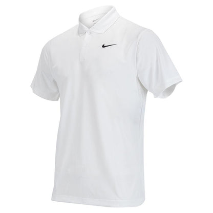 Men's Court Dri-FIT Solid Tennis Polo Training NIKE White/Black XS