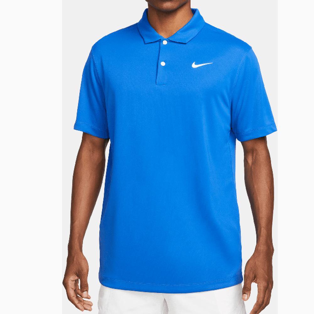 Men's Court Dri-FIT Solid Tennis Polo Training NIKE Royal/White S
