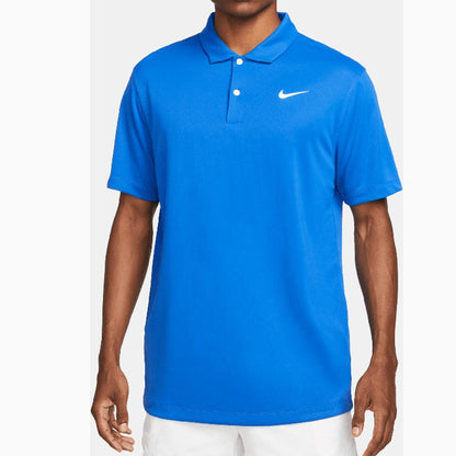 Men's Court Dri-FIT Solid Tennis Polo Training NIKE Royal/White S
