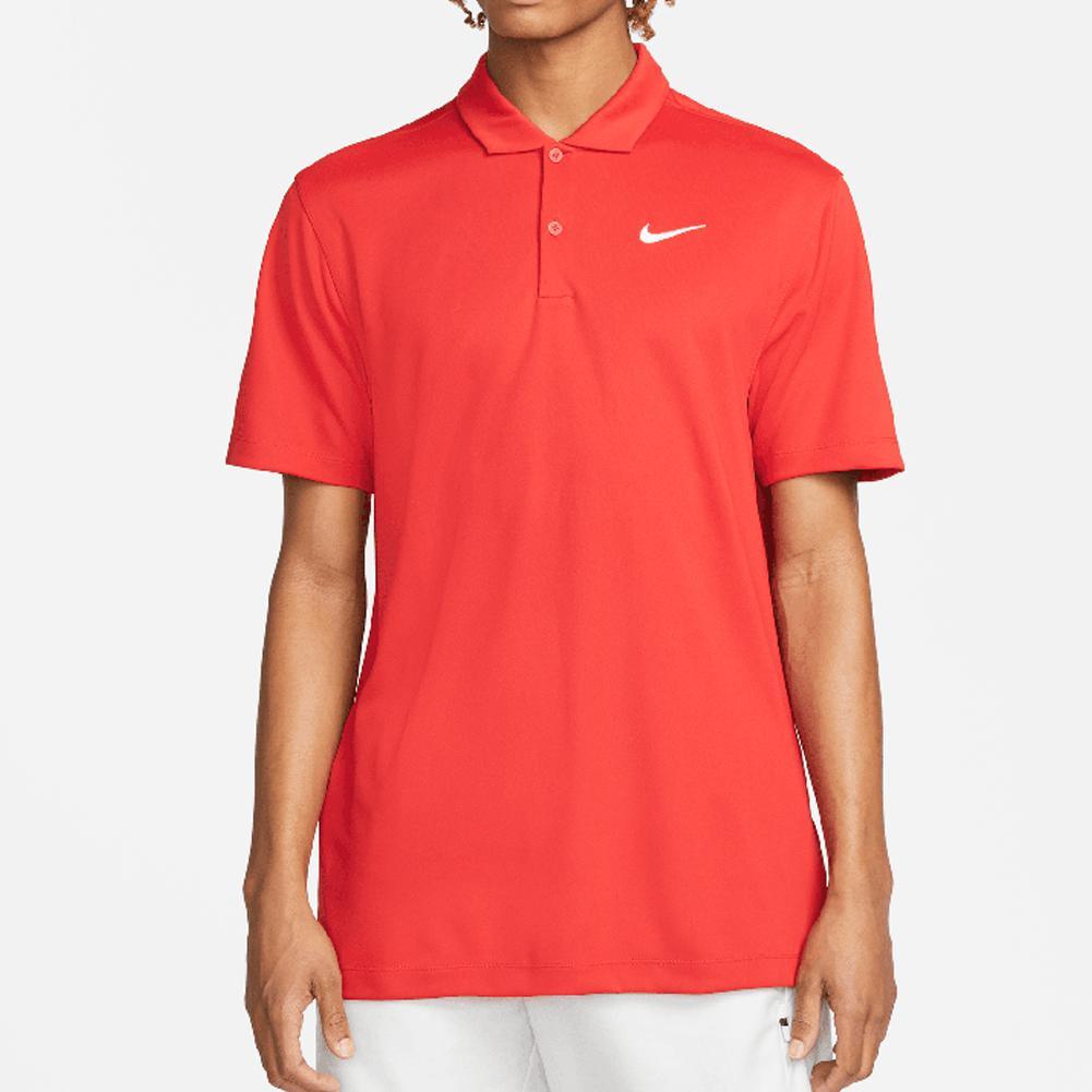 Men's Court Dri-FIT Solid Tennis Polo Training NIKE Red/White XS