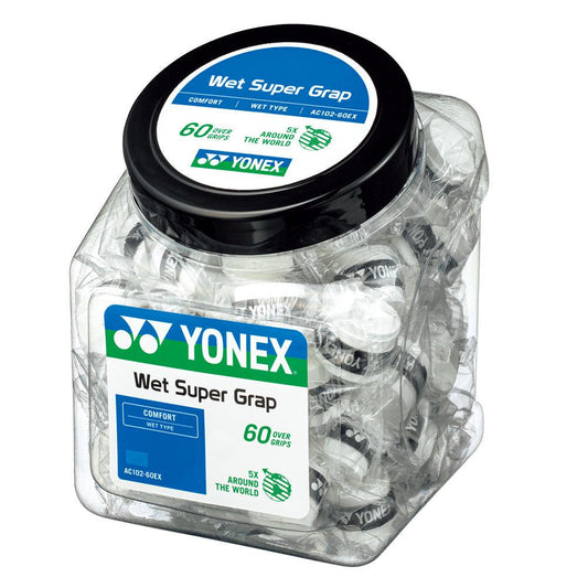 Wet Super Grap Tennis Overgrip 60 Piece Bucket YONEX WHITE