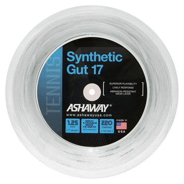Synthetic Gut 17G 720 Foot Tennis String Reel Strings ASHAWAY White