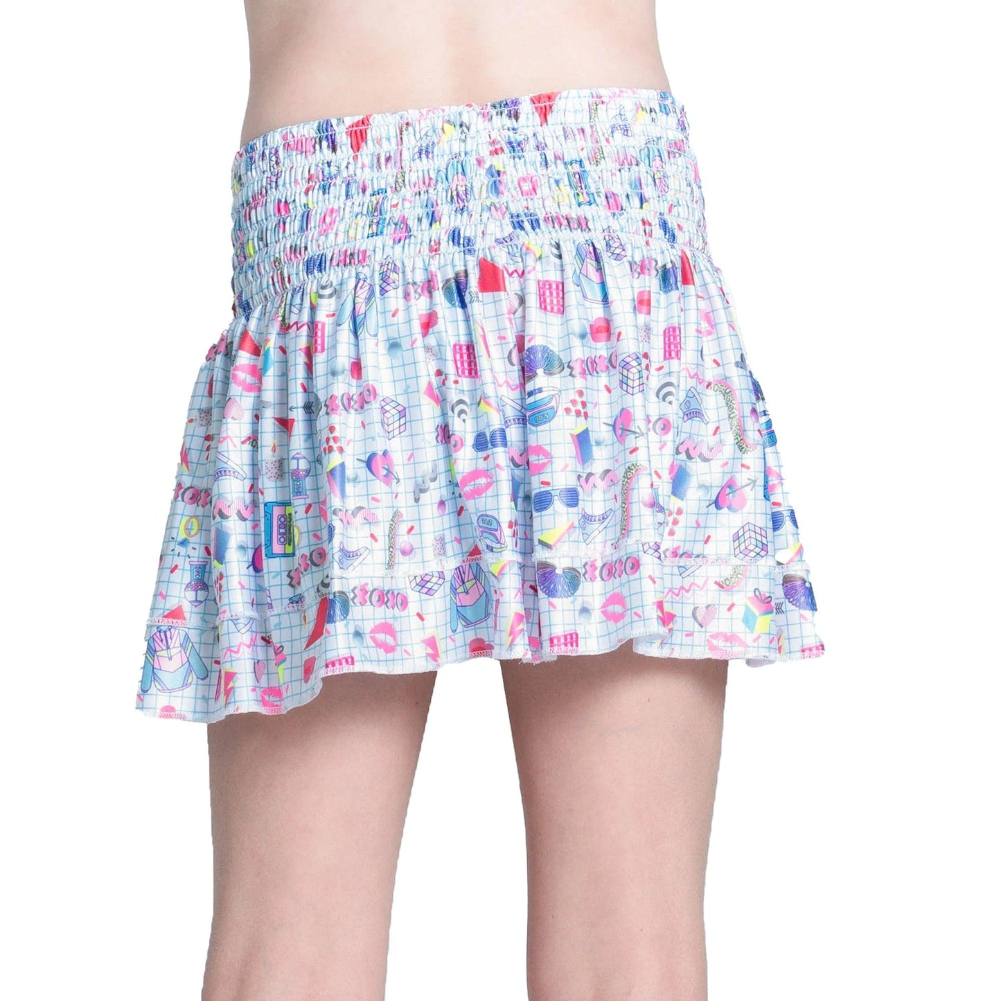 Girls` Diva Smocked Tennis Skort Multicolor LUCKY IN LOVE