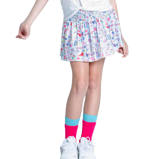 Girls` Diva Smocked Tennis Skort Multicolor LUCKY IN LOVE 2XS Multicolored