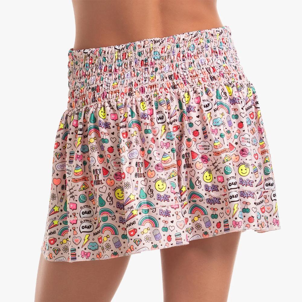 Girl's Get It Girl Smocked Tennis Skort Multicolor Girls Apparel LUCKY IN LOVE XS