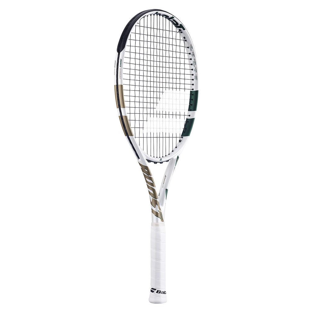 Boost Wimbledon Prestrung Tennis Racquet White and Gold BABOLAT