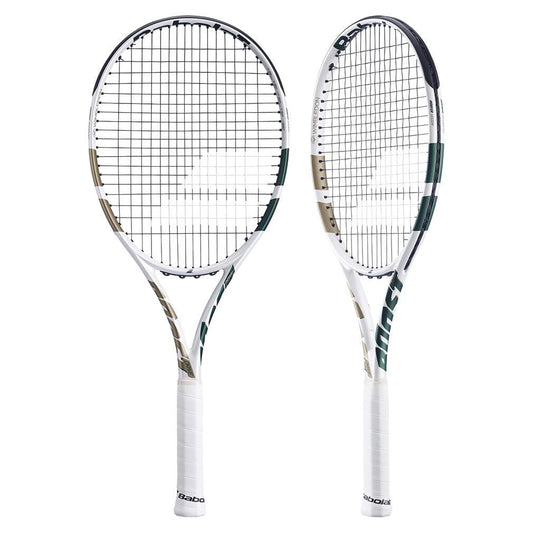 Boost Wimbledon Prestrung Tennis Racquet White and Gold BABOLAT 1 - 4 1/8