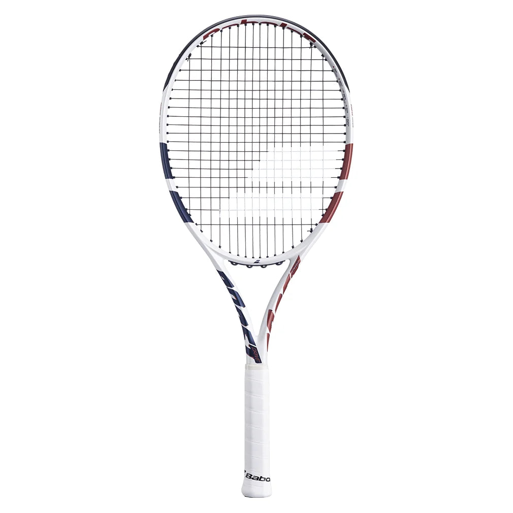 Boost Drive Prestrung Tennis Racquet White and Blue BABOLAT