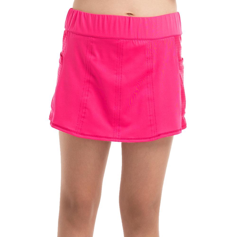 Girl's Fast Serve Pocket Tennis Skort Shocking Pink Girls Apparel LUCKY IN LOVE XS