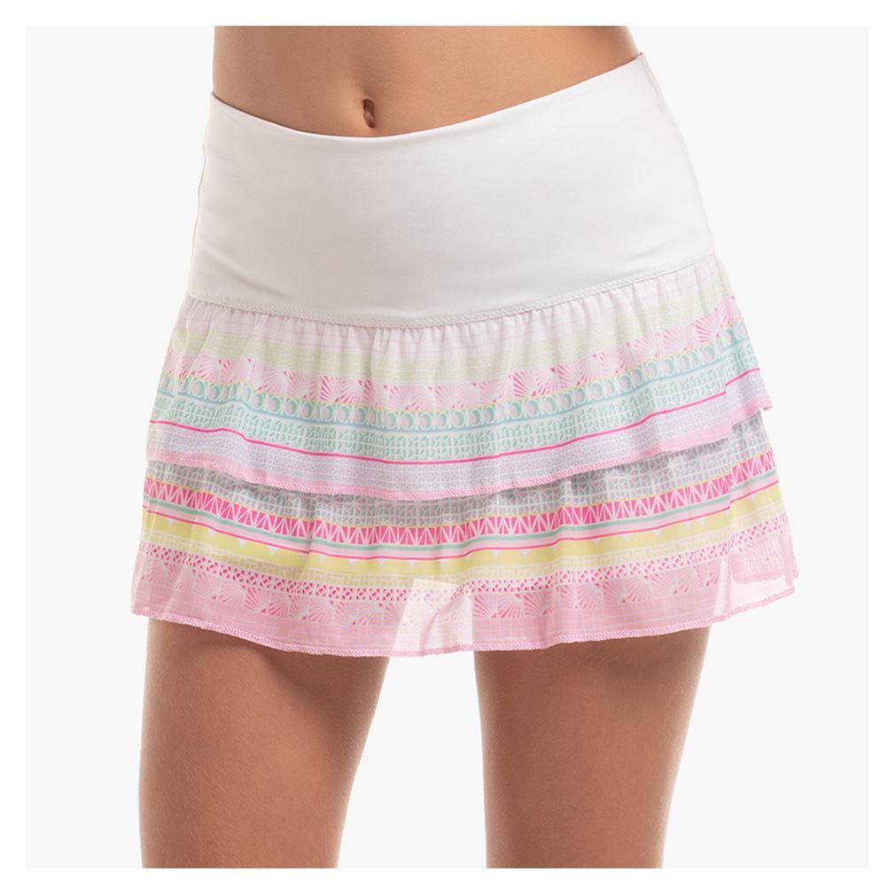 Girl's Retro Deco Mesh Tennis Skort Peony Girls Apparel LUCKY IN LOVE S
