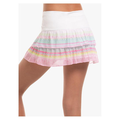 Girl's Retro Deco Mesh Tennis Skort Peony Girls Apparel LUCKY IN LOVE
