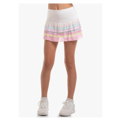 Girl's Retro Deco Mesh Tennis Skort Peony Girls Apparel LUCKY IN LOVE