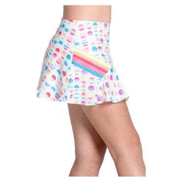 Girls` Retro Sunset Tennis Skort White LUCKY IN LOVE