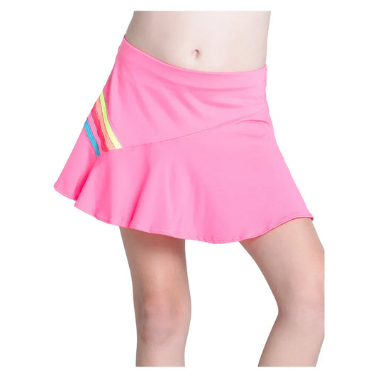 Girls` Prisma Stripe Tennis Skort Pink LUCKY IN LOVE 2XS